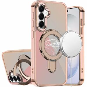 For Samsung Galaxy s26 FE CHROME HQ Rotational Magnetic Ring Hybrid - Desert Titanium