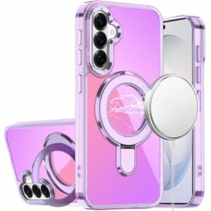 For Samsung Galaxy s26 FE CHROME HQ Rotational Magnetic Ring Hybrid - Light Purple