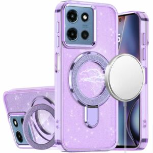 For Moto G 5G 2025/2026 / G PLAY 2026 Magnetic Matching Ring Stand Full Rotation Matte Hybrid - Cosmic Orange