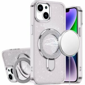For iPhone 17E / 16E / SE4 Magnetic Matching Ring Stand Full Rotation Matte Hybrid - Blue