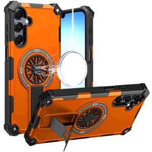 For Samsung A17 5G CD Texture Design Magnetic Car Mount Friendly HQ Hybrid - Cosmic Orange