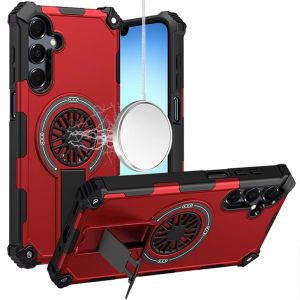 For Samsung A17 5G CD Texture Design Magnetic Car Mount Friendly HQ Hybrid - Red