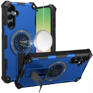 For Samsung Galaxy A57 CD Texture Design Magnetic Car Mount Friendly HQ Hybrid - Blue