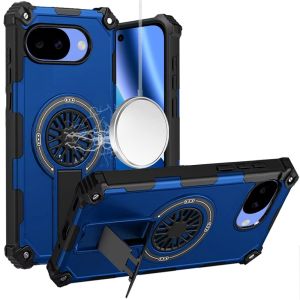 For Google Pixel 10a CD Texture Design Magnetic Car Mount Friendly HQ Hybrid - Blue