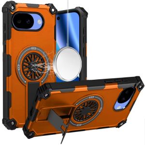 For Google Pixel 10a CD Texture Design Magnetic Car Mount Friendly HQ Hybrid - Cosmic Orange
