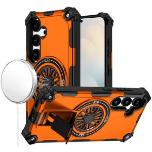 For Samsung s26 CD Texture Design Magnetic Car Mount Friendly HQ Hybrid - Cosmic Orange