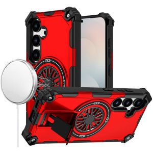 For Samsung s26 CD Texture Design Magnetic Car Mount Friendly HQ Hybrid - Red