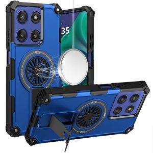 For Moto G Stylus 5G 2026/2025 CD Texture Design Magnetic Car Mount Friendly HQ Hybrid - Blue