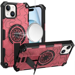 For iPhone 15 CD Texture Design Magnetic Car Mount Friendly HQ Hybrid - A