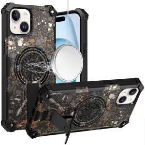 For iPhone 15 CD Texture Design Magnetic Car Mount Friendly HQ Hybrid - C