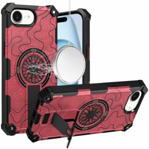 For iPhone 17E / 16E / SE4 CD Texture Design Magnetic Car Mount Friendly HQ Hybrid - A