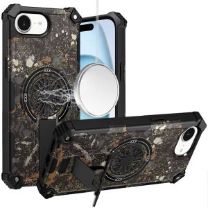For iPhone 16E (E edition) / SE4 (2025) CD Texture Design Magnetic Car Mount Friendly HQ Hybrid - C