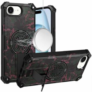 For iPhone 17E / 16E / SE4 CD Texture Design Magnetic Car Mount Friendly HQ Hybrid - D