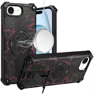 For iPhone 16E (E edition) / SE4 (2025) CD Texture Design Magnetic Car Mount Friendly HQ Hybrid - D