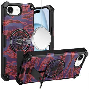 For iPhone 16E (E edition) / SE4 (2025) CD Texture Design Magnetic Car Mount Friendly HQ Hybrid - F