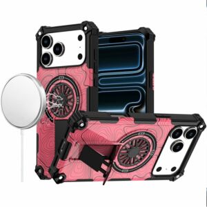 For Apple iPhone 18 Pro Max CD Texture Design Magnetic Car Mount Friendly HQ Hybrid - A
