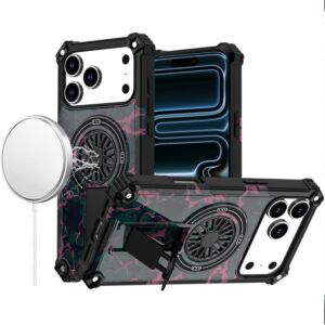 For Apple iPhone 18 Pro Max CD Texture Design Magnetic Car Mount Friendly HQ Hybrid - D