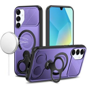 For Samsung A16 5G Car Mount with 2-Ring Stand Hybrid Case - Purple
