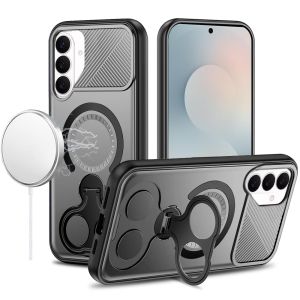 For Samsung s26 Plus Car Mount with 2-Ring Stand Hybrid Case - Gray