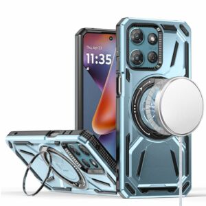 For Moto G 5G 2025/2026 - G Play 2026 - Loop Hybrid with [Magnetic Ring Circle] 360 degrees Rotational Kickstand Case Cover - Light Blue
