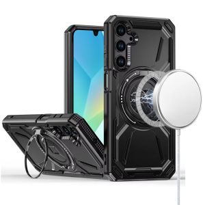 For Samsung A16 5G Loop Hybrid with [Magnetic Ring Circle] 360 degrees Rotational Kickstand Case Cover - Black