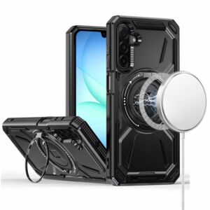 For Samsung A17 5G Loop Hybrid with [Magnetic Ring Circle] 360 degrees Rotational Kickstand Case Cover - Black