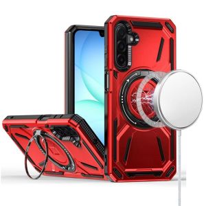 For Samsung A17 5G Loop Hybrid with [Magnetic Ring Circle] 360 degrees Rotational Kickstand Case Cover - Red