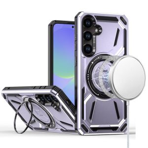 For Samsung Galaxy A36 Loop Hybrid with [Magnetic Ring Circle] 360 degrees Rotational Kickstand Case Cover - Light Purple