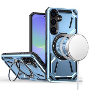 For Samsung Galaxy A37 Loop Hybrid with [Magnetic Ring Circle] 360 degrees Rotational Kickstand Case Cover - Light Blue