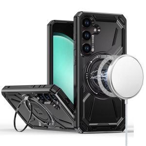 For Samsung s23 FE 5G Loop Hybrid with [Magnetic Ring Circle] 360 degrees Rotational Kickstand Case Cover - Black