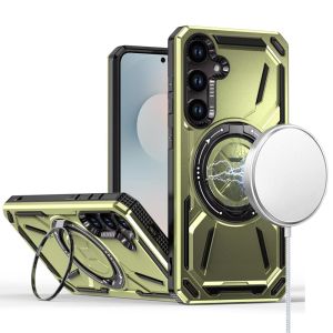 For Samsung s26 Loop Hybrid with [Magnetic Ring Circle] 360 degrees Rotational Kickstand Case Cover - Midnight Green