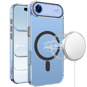For iPhone 17 Air Matching Clear Transparent Circle Design Case Cover - Black