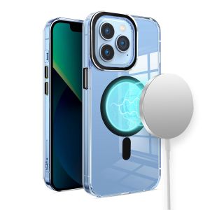 For iPhone SE 3 (2022) SE/8/7 MagSafe Compatible Matching Clear Transparent Circle Design Case Cover - Black