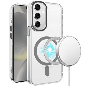 For Samsung Galaxy s24 Plus Matching Clear Transparent Circle Design Case Cover - Black