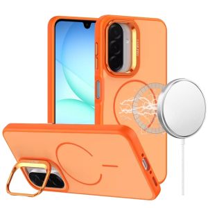 For Samsung A17 5G Premium Matte Magnetic Metal Camera Stand Hybrid Case - Cosmic Orange