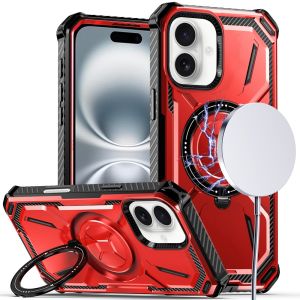 For iPhone 16 Plus 6.7 inch Premium Circle [Magnetic Circle] KickKickstand - Red