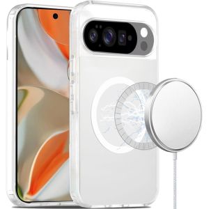For Google Pixel 10 Pro XL [Magnetic Circle] Smooth Safe Matte Feel Hybrid Case - Clear