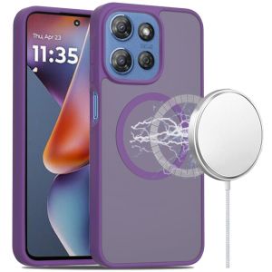 For Moto G 5G 2025/2026 - G Play 2026 - [Magnetic Circle] Smooth Safe Matte Feel Hybrid Case - Dark Purple
