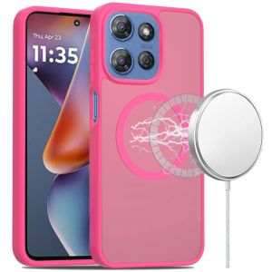 For Moto G 5G 2025/2026 - G Play 2026 - [Magnetic Circle] Smooth Safe Matte Feel Hybrid Case - Hot Pink