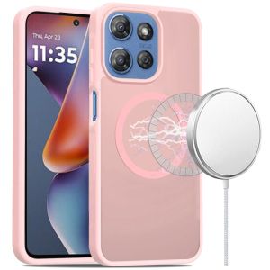 For Moto G 5G 2025/2026 - G Play 2026 - [Magnetic Circle] Smooth Safe Matte Feel Hybrid Case - Light Pink