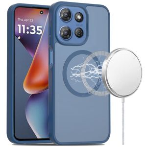 For Moto G 5G 2025/2026 - G Play 2026 - [Magnetic Circle] Smooth Safe Matte Feel Hybrid Case - Navy Blue