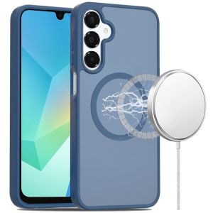 For Samsung A16 5G [Magnetic Circle] Smooth Safe Matte Feel Hybrid Case - Navy Blue