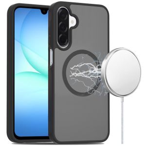 For Samsung A17 5G [Magnetic Circle] Smooth Safe Matte Feel Hybrid Case - Black