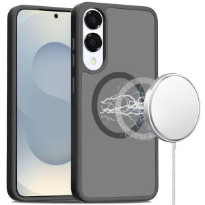 For Samsung Galaxy s25 Edge [Magnetic Circle] Smooth Safe Matte Feel Hybrid Case - Black