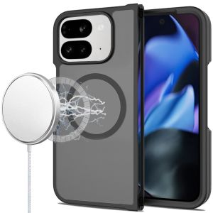 For Google Pixel 10 Pro Fold [Magnetic Circle] Smooth Safe Matte Feel Hybrid Case - Black