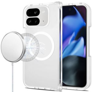 For Google Pixel 10 Pro Fold [Magnetic Circle] Smooth Safe Matte Feel Hybrid Case - Clear