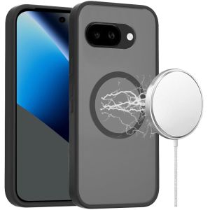 For Google Pixel 10a [Magnetic Circle] Smooth Safe Matte Feel Hybrid Case - Black