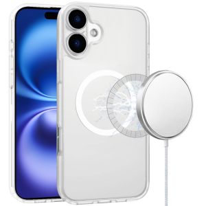 For iPhone 17 [Magnetic Circle] Smooth Safe Matte Feel Hybrid Case - Clear
