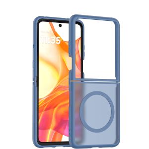 For Motorola Razr 2025 2024 [Magnetic Circle] Smooth Safe Matte Feel Hybrid Case - Navy Blue