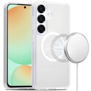 For Samsung S24 FE [Magnetic Circle] Smooth Safe Matte Feel Hybrid Case - Clear